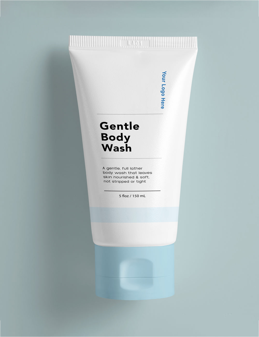 Minimal Distractions beauty packaging white and blue tube design