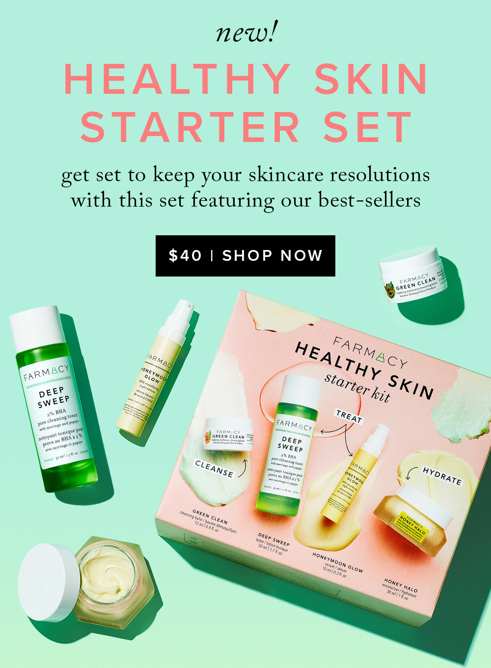 Email example with green color scheme and cosmetics