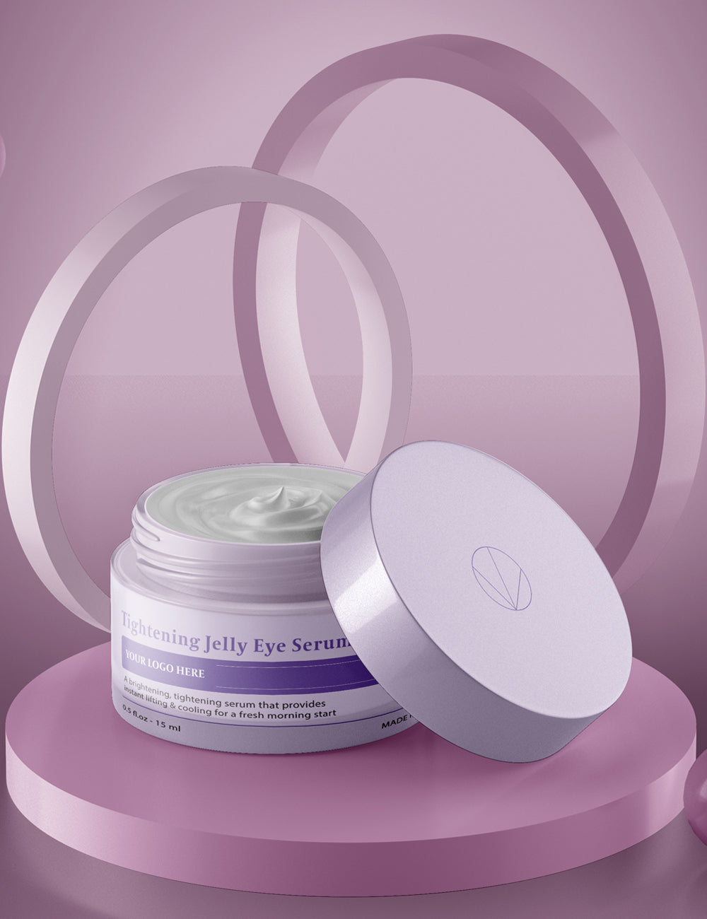Consitstency Club beauty product purple jar design example