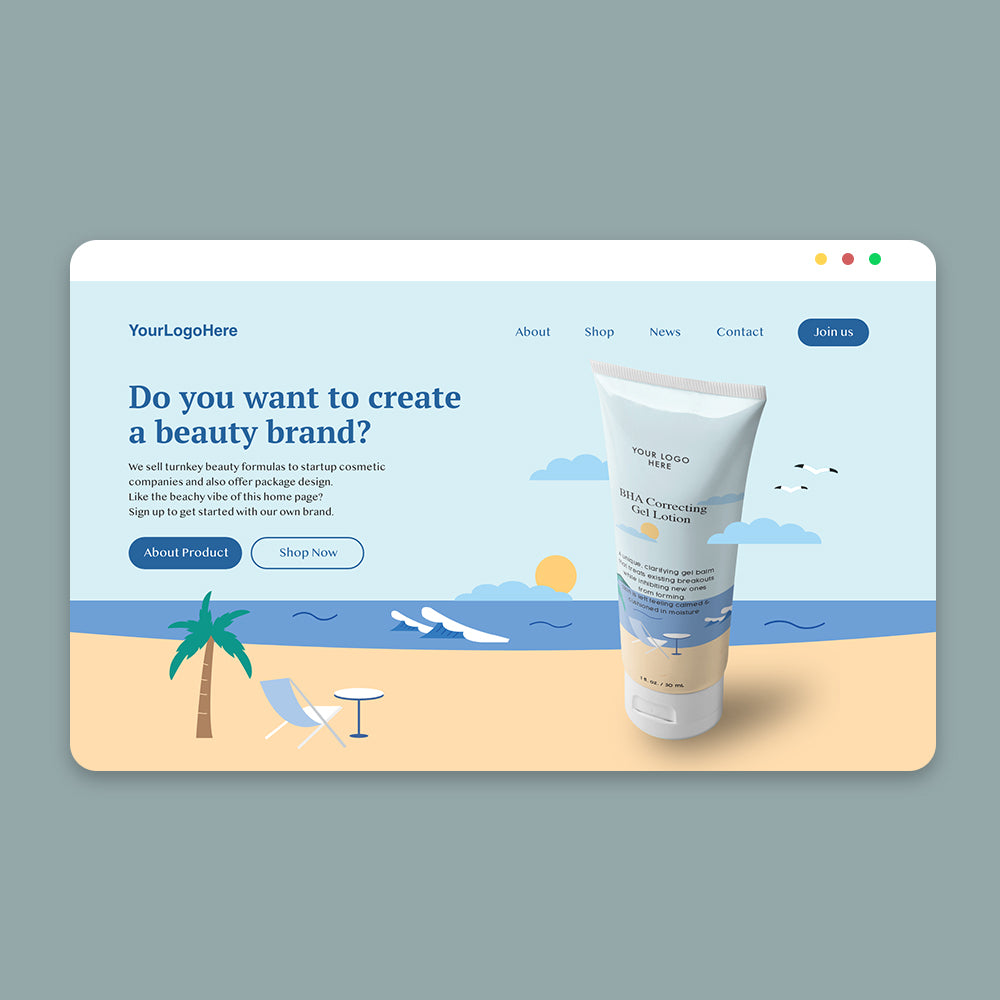Beach design for website home page