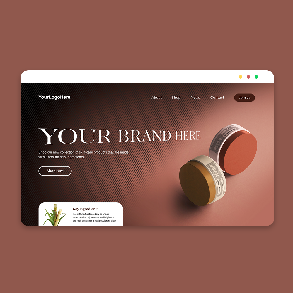 Example of brown and beige website design 